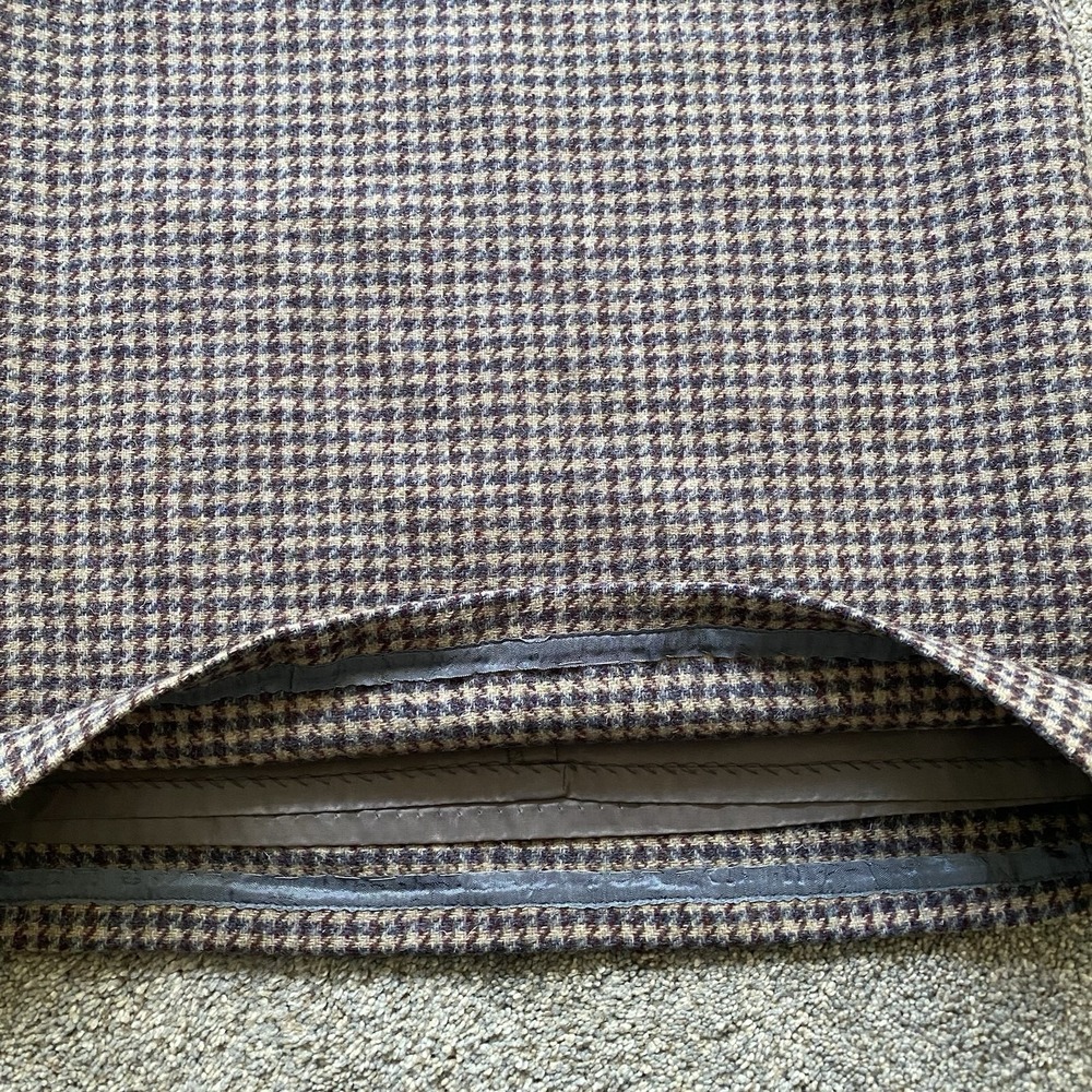 Pendleton A-Line Midi Tweed Skirt Size S / 28" Waist Brown Houndstooth Made USA - Picture 6 of 9
